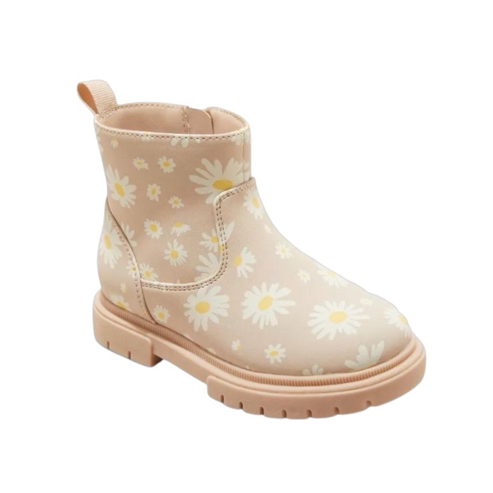 ✨BNWT - Cat & Jack Baby Girl Beige/Flora Boots - size 5✨